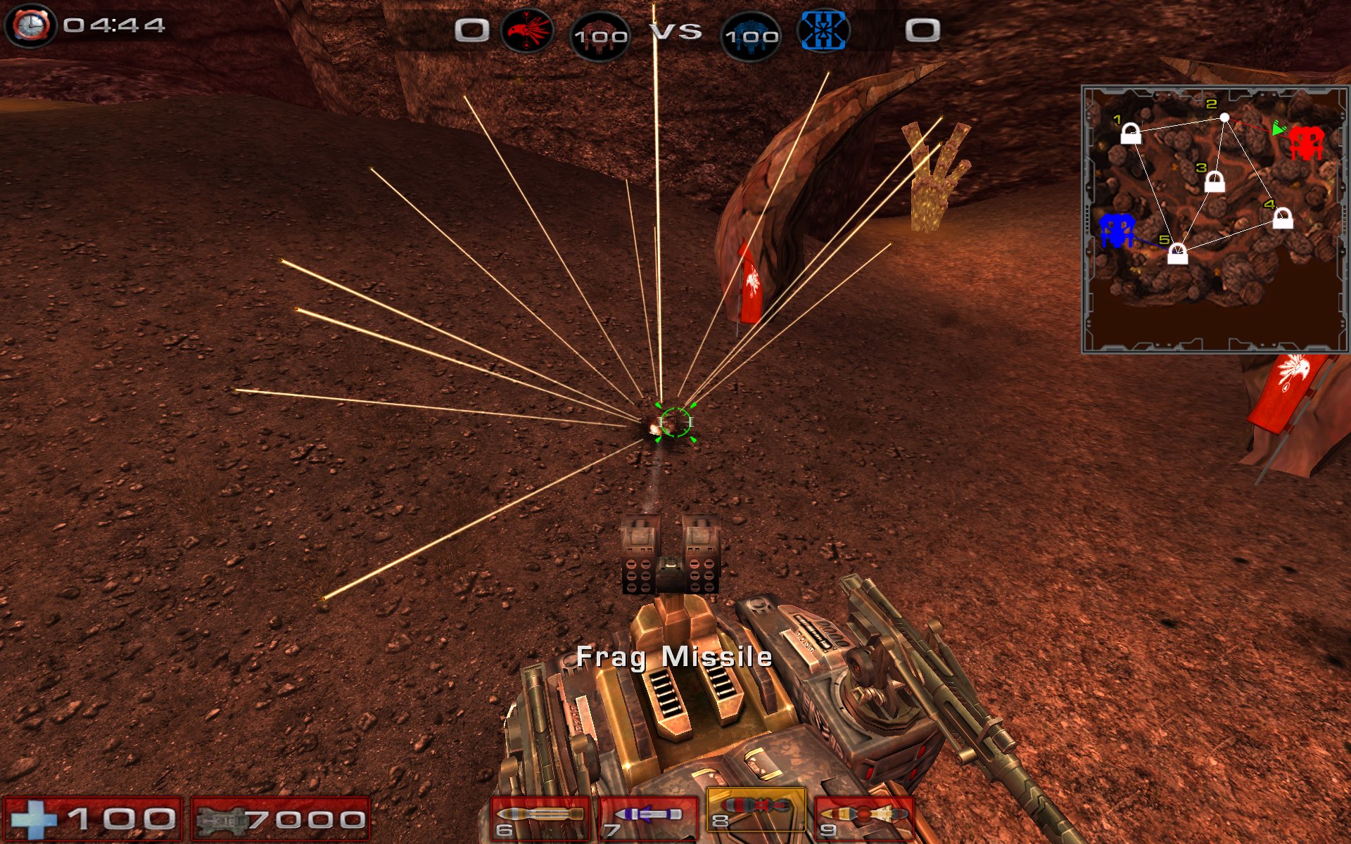 Perses driver weapon firing Frag Missiles